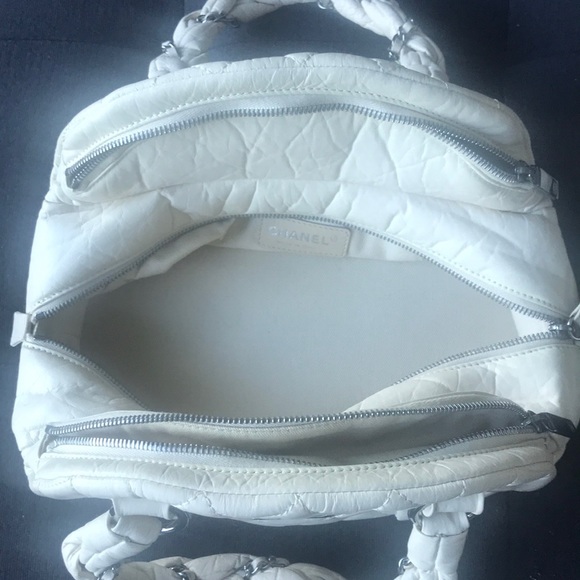 Chanel off white quilted leather bag - Picture 4 of 8